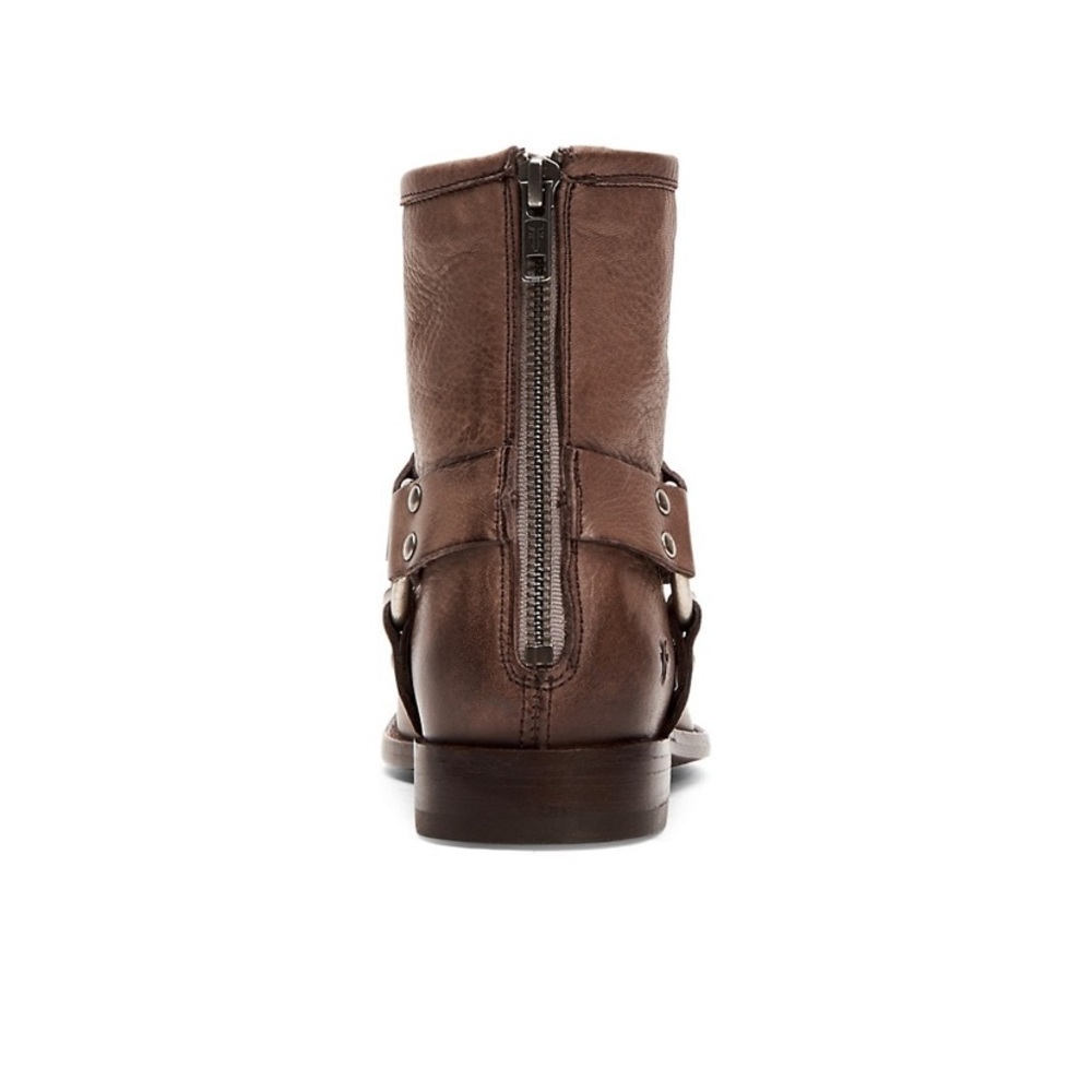 NWT Frye "Phillip" Harness Grey Brown Short Boots 6.5 - Picture 2 of 7